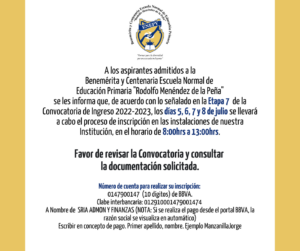 Aviso para los aspirantes admitidos